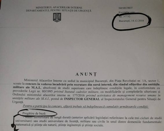 Un abuz de competenta DNA scoaterea la concurs a postului de inspector general al IGSU | imaginea 1