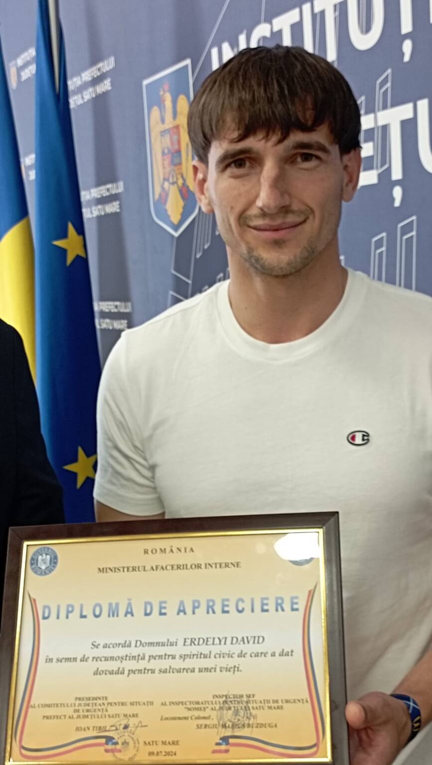 Premiat pentru spiritul civic   David Erdelyi  salvatorul zilei | imaginea 2