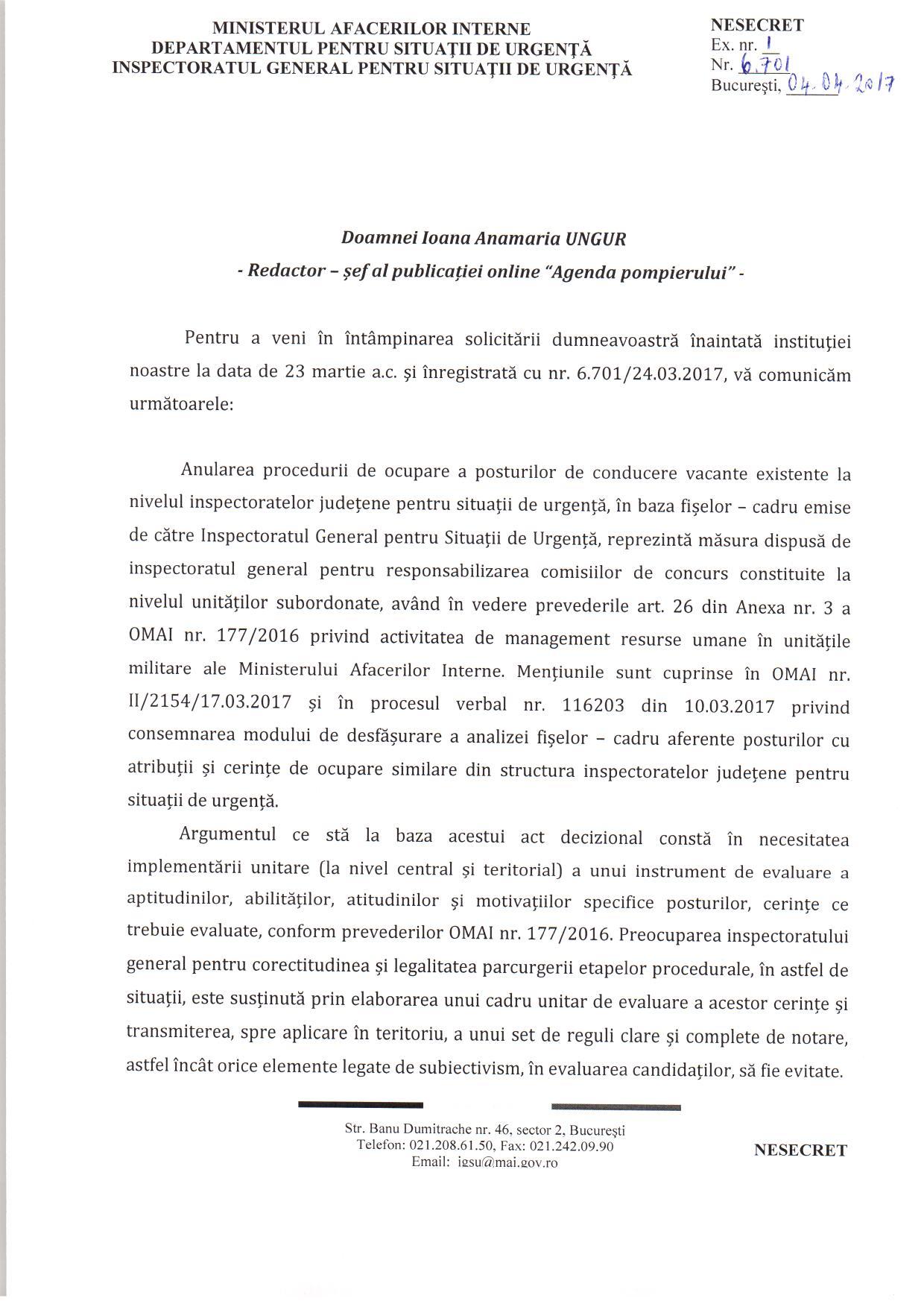 Concursurile pentru ocuparea functiilor de conducere in cadrul IGSU   anulate pentru responsabilizarea comisiilor de examinare | imaginea 1