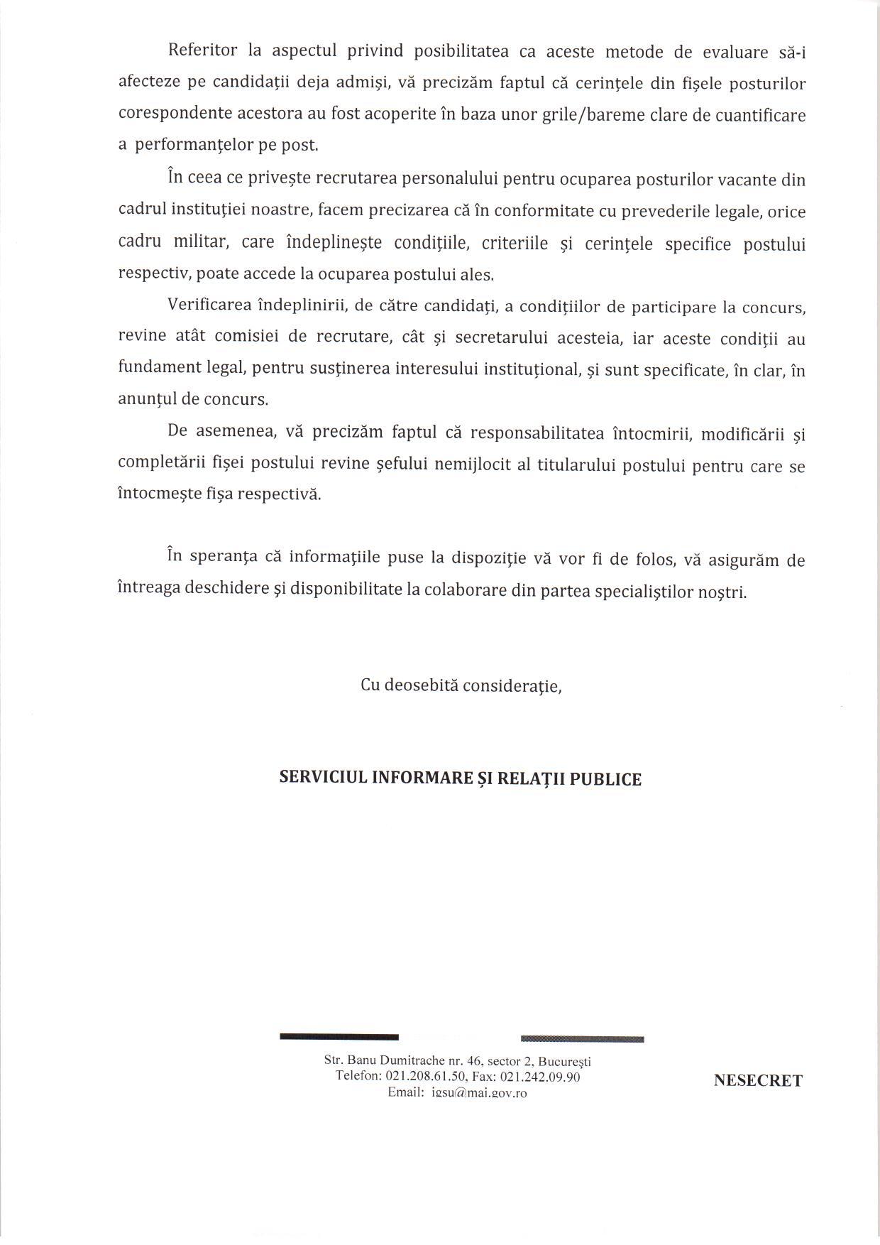 Concursurile pentru ocuparea functiilor de conducere in cadrul IGSU   anulate pentru responsabilizarea comisiilor de examinare | imaginea 2