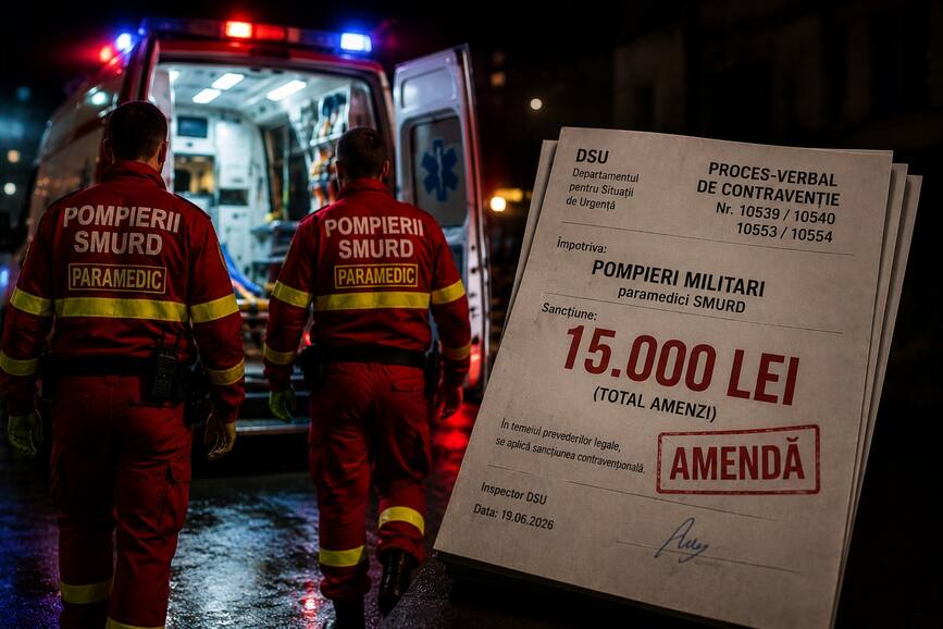 SCANDALOS  Doi pompieri ai ISU Bucuresti Ilfov  amendati de DSU cu 15 000 de lei dupa o interventie SMURD | imaginea 1