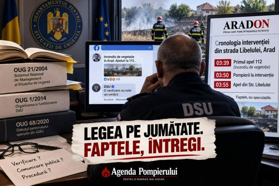 DSU raspunde Agendei Pompierului  Legea  citita pe jumatate  Presa din Arad pune faptele pe masa | imaginea 1