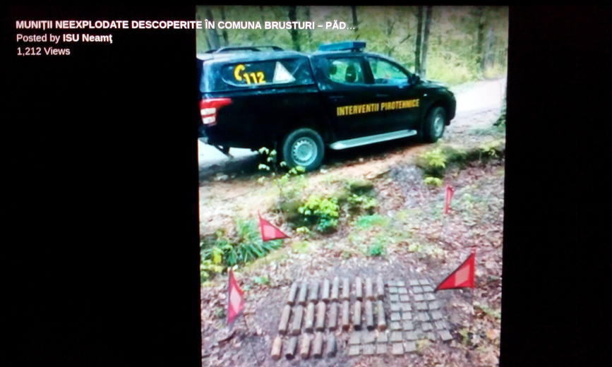 Cantitati insemnate de munitii neexplodate descoperite in padurea din satul Poiana  Neamt | imaginea 1