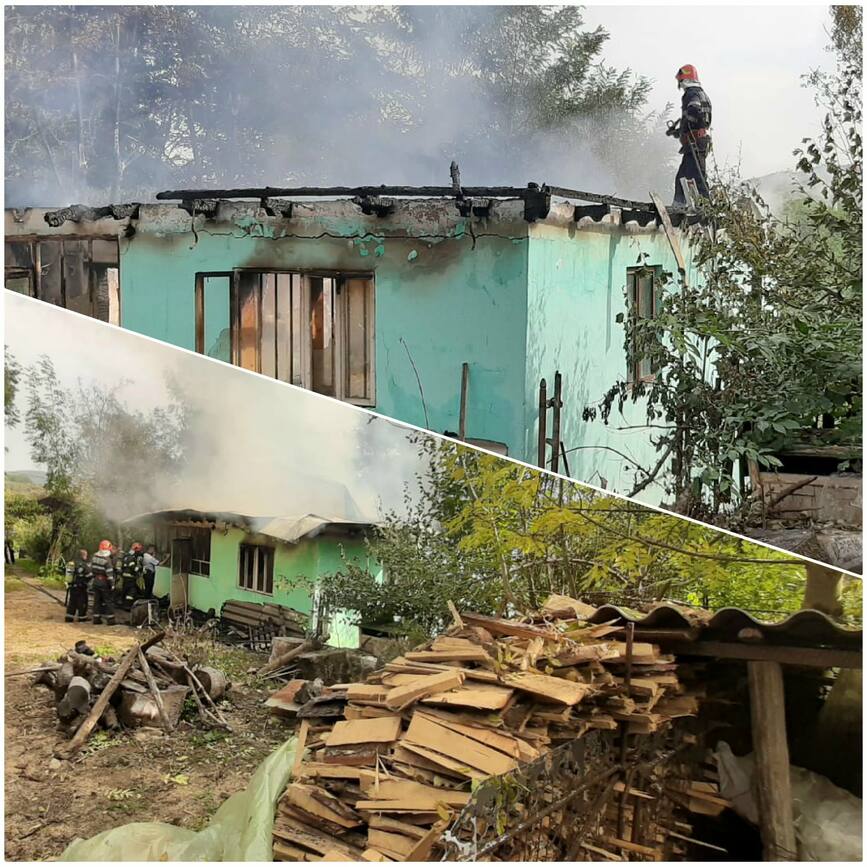 Incendiu cu victima la o casa din localitatea Valeni Dambovita | imaginea 1