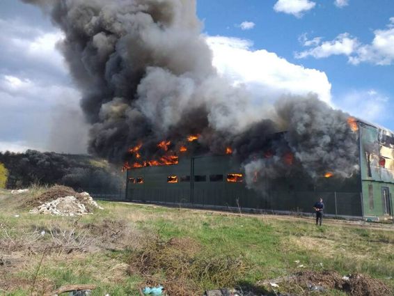 Peste 20 de pompieri au intervenit pentru stingerea unui incendiu izbucnit la o hala | imaginea 1
