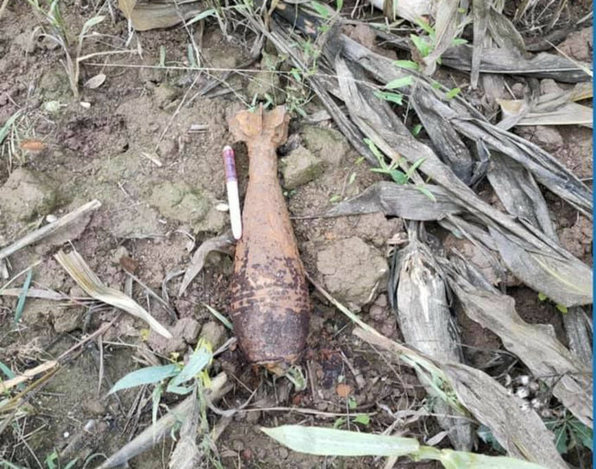 Bomba gasita de un cetatean pe un teren agricol | imaginea 1