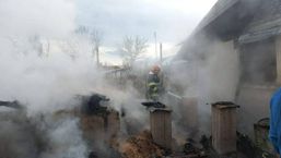 Incendiu violent la o casa si anexele gospodaresti | imaginea 1