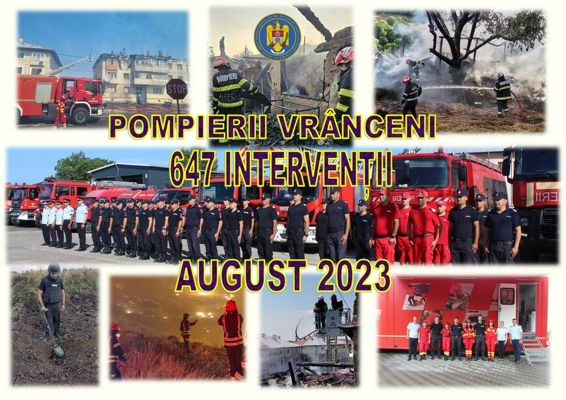 Sute de interventii gestionate de pompierii vranceni in luna august 2023 | imaginea 1