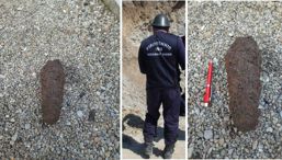 Bomba de artilerie  descoperita in urma unor sapaturi | imaginea 1