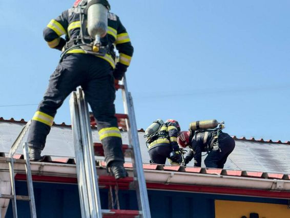 Incendiu intr o cladire de depozitare si productie | imaginea 1