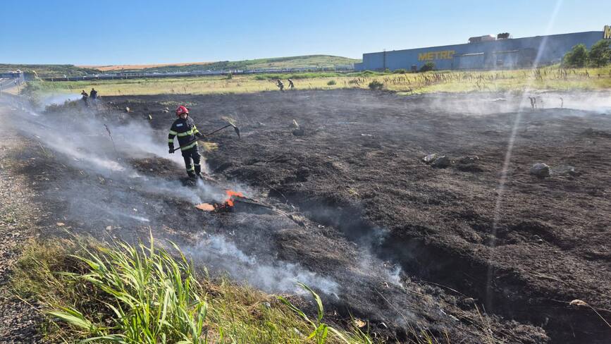 Incendiu de vegetatie uscata in zona centurii Iasi | imaginea 1