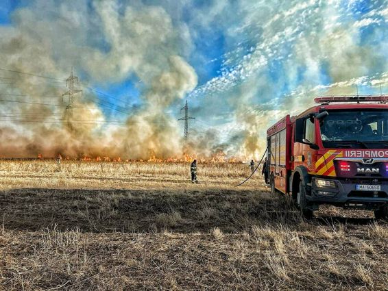 Incendii de vegetatie uscata pe campurile timisene | imaginea 1