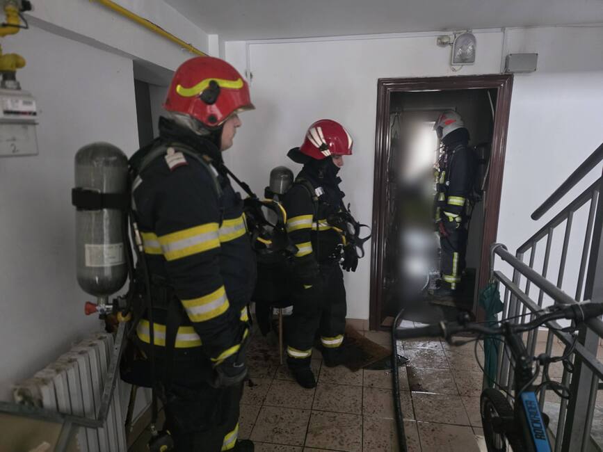 Catelus salvat dintr un incendiu de apartament | imaginea 1