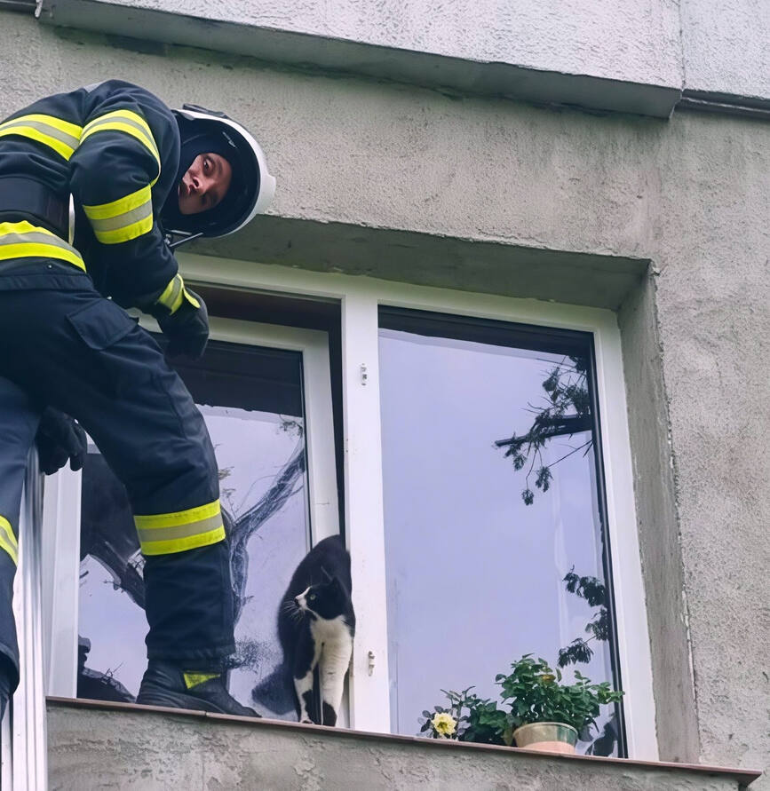 Atentie la ferestrele rabatate  Salvata in ultima clipa de pompieri | imaginea 1