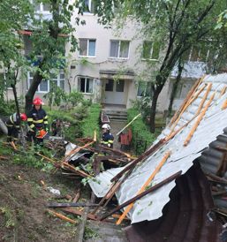 Acoperisuri smulse de vant si copaci prabusiti in Zalau | imaginea 1