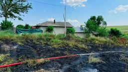 Incendiu violent pe un teren viran | imaginea 1