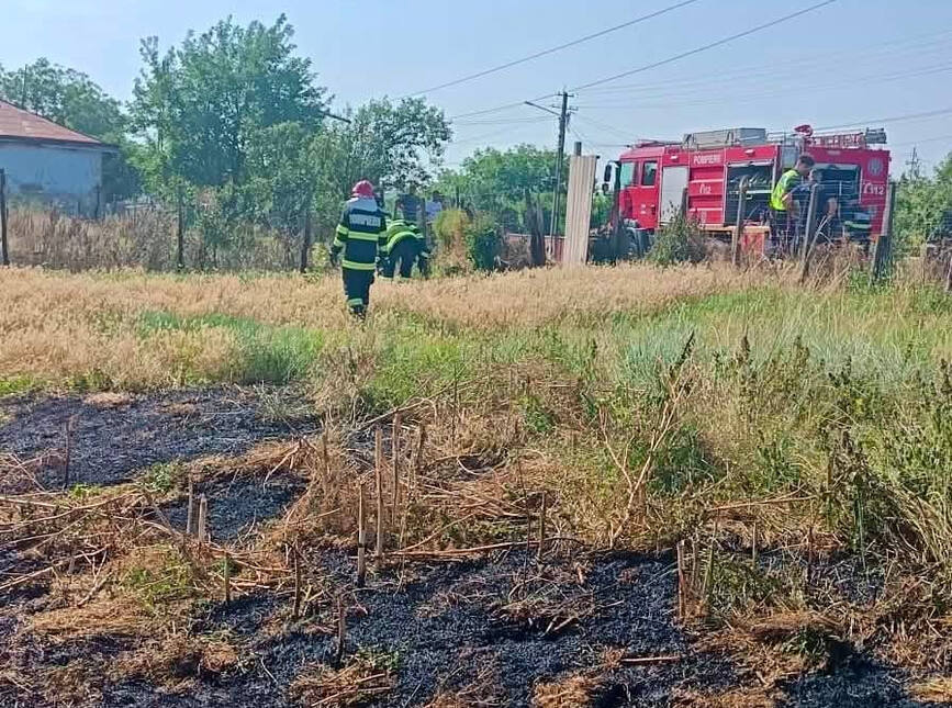 Un nou incendiu de vegetatie a pus in pericol doua case | imaginea 1