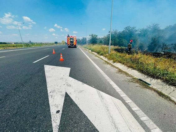 Sapte hectare arse si pericol pe sosea | imaginea 1