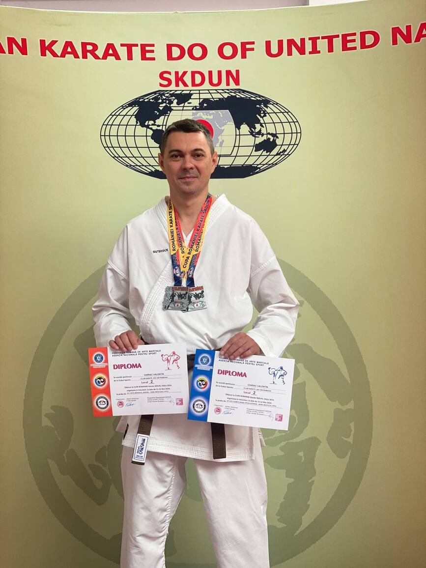Dublu campion la Cupa Romaniei Karate Skdun 2024   Felicitari  Valentin Chiriac | imaginea 1